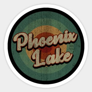 Circle Retro Vintage Phoenix Lake Sticker